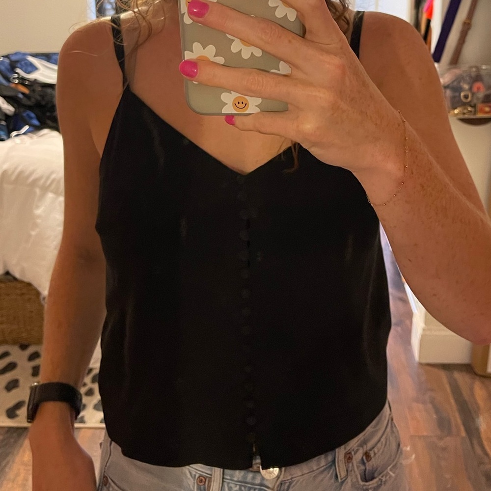 Button Front Madewell Sandwashed Silk top